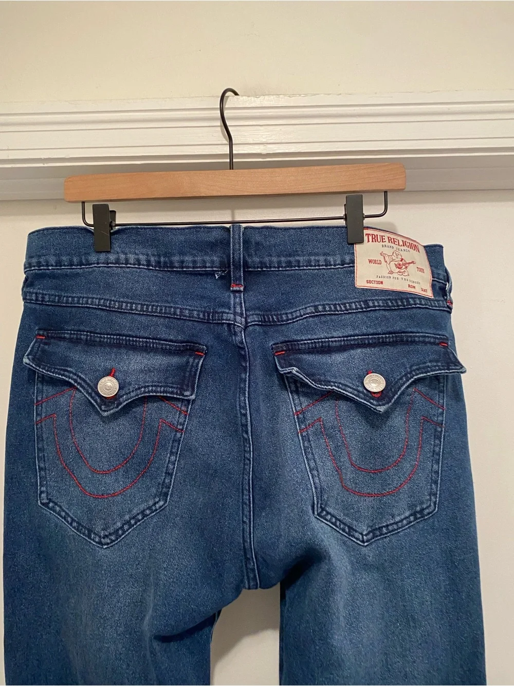 True Religion Ricky Relaxed Straight Men’s Jeans Size 34 Dark Wash
